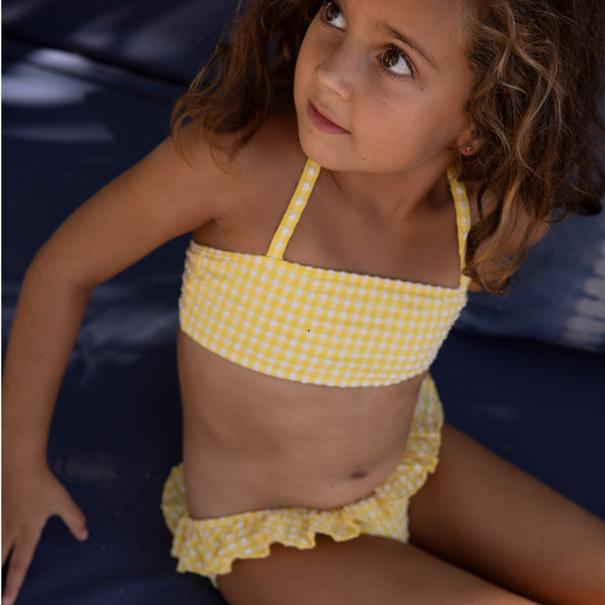 Girl’s Soleil Gingham Halter Bikini
