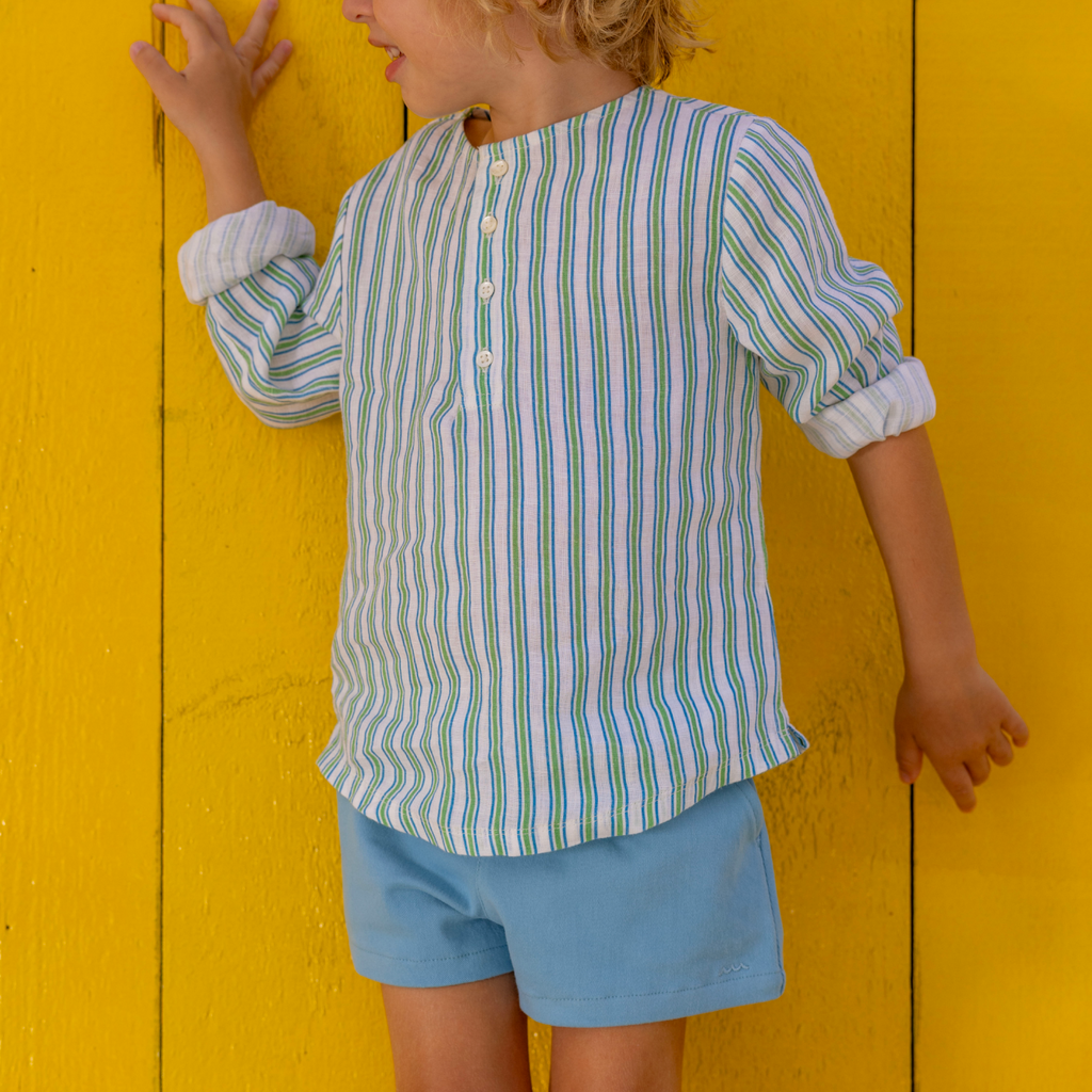 Boys’ Le Marin Blue Ultra-Soft Twill Shorts