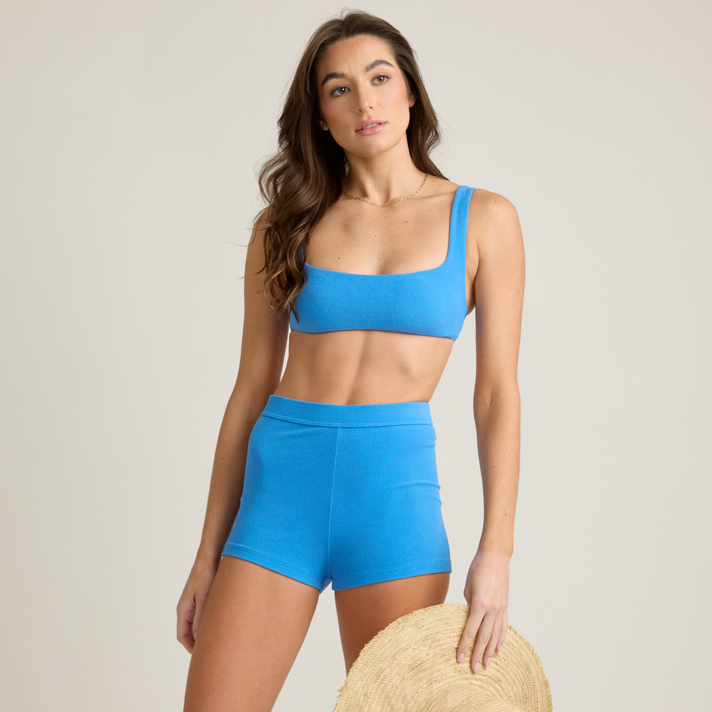 Women’s Deep Sea Blue Terry Swim Short
