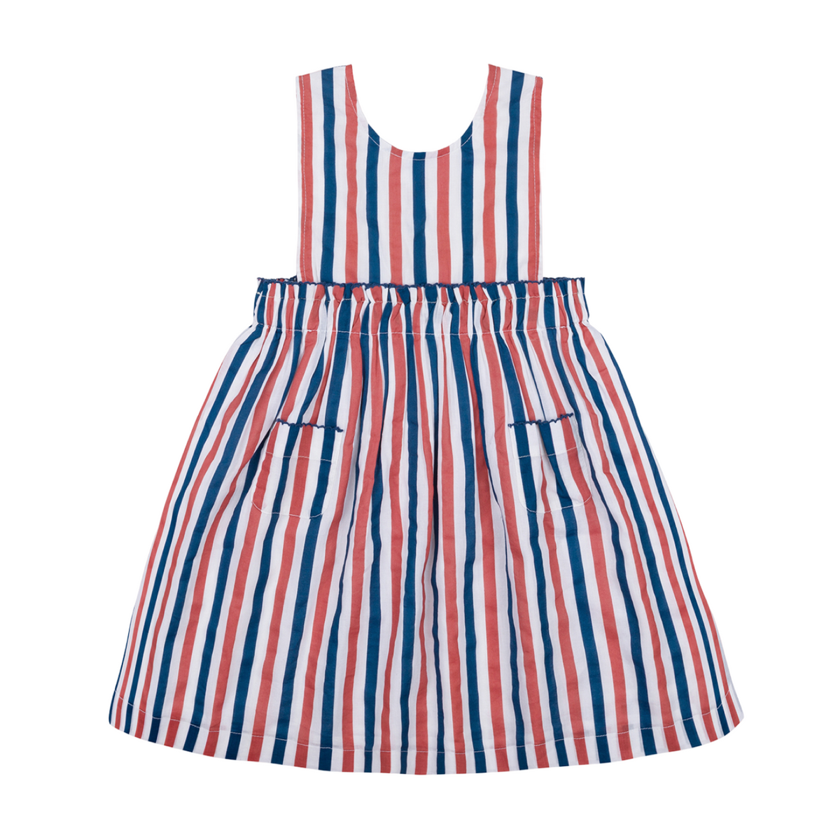 Girl’s Surfrider Stripe Double Bow Pinafore Dress