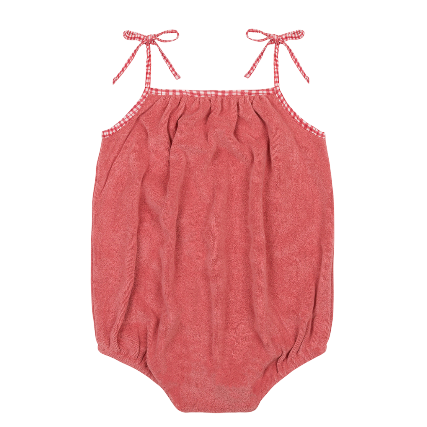 Baby Poppy Red French Terry Romper