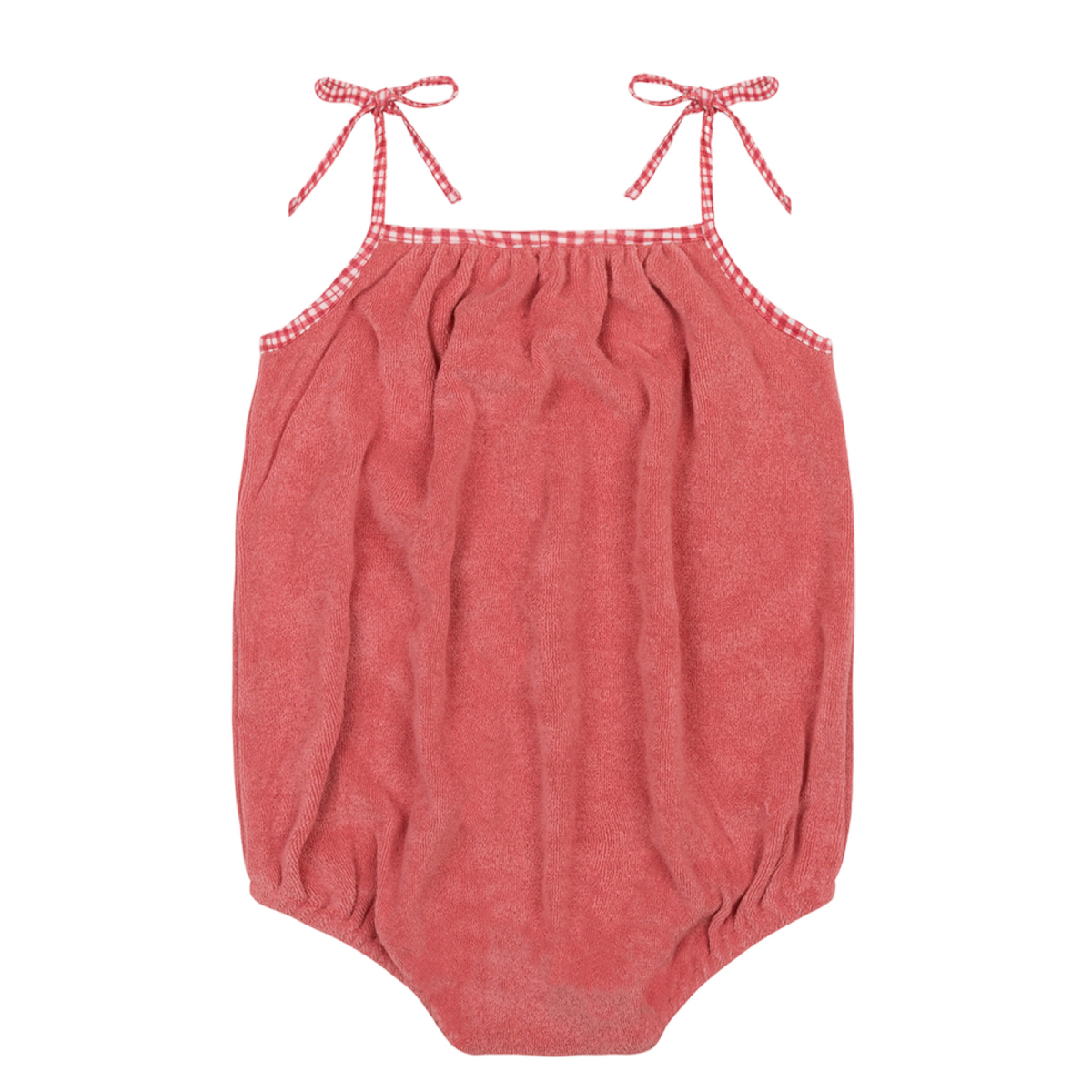 Baby Poppy Red French Terry Romper