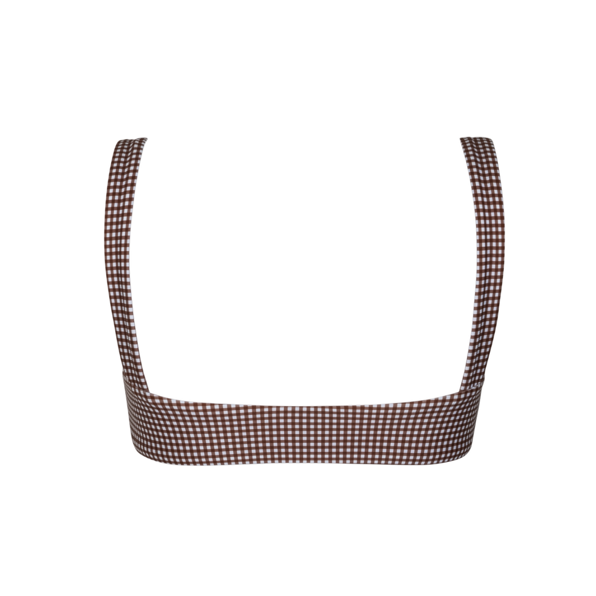 Women’s Cocoa Gingham Bandeau Bikini Top