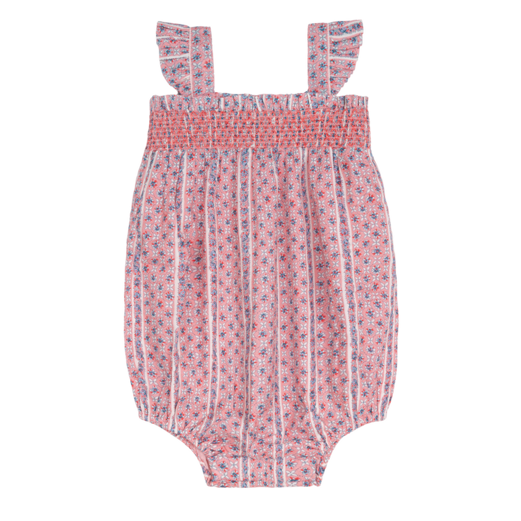 Baby Girls’ Rosa Vine Smocked Bubble Romper