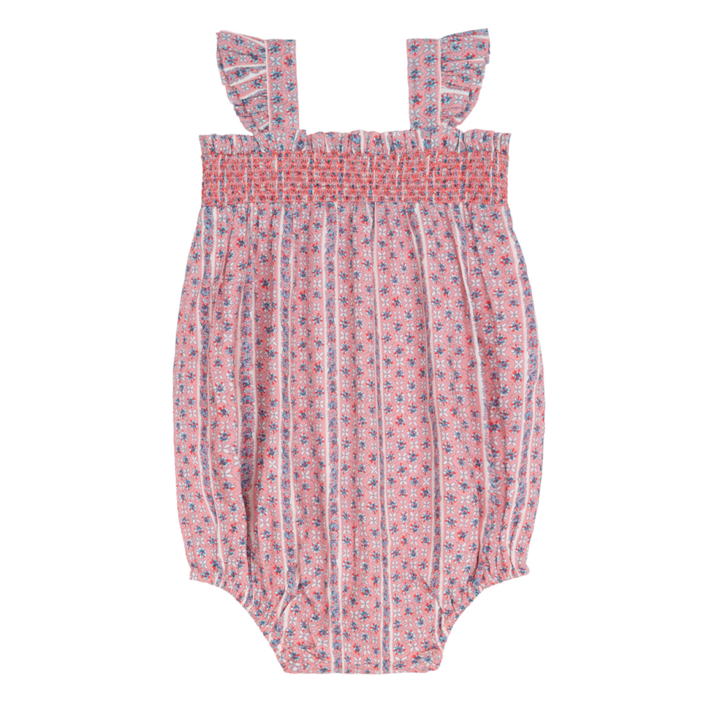 Baby Girls’ Rosa Vine Smocked Bubble Romper