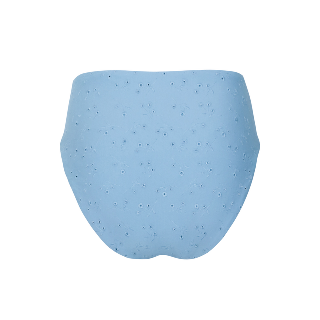 Women’s Dusk Blue Eyelet High Waist Bikini Bottom