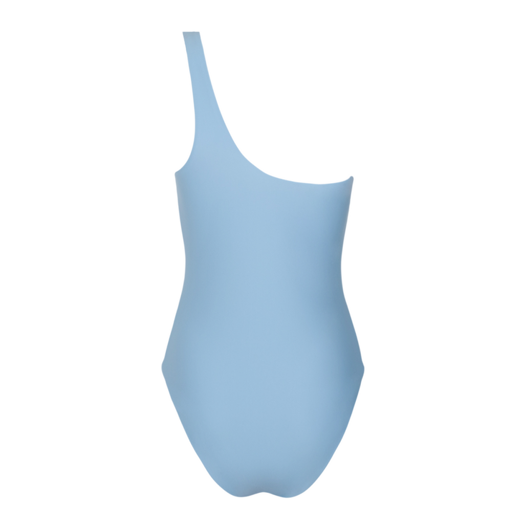 Women’s Dusk Blue and Cream Reversible One Shoulder One Piece
