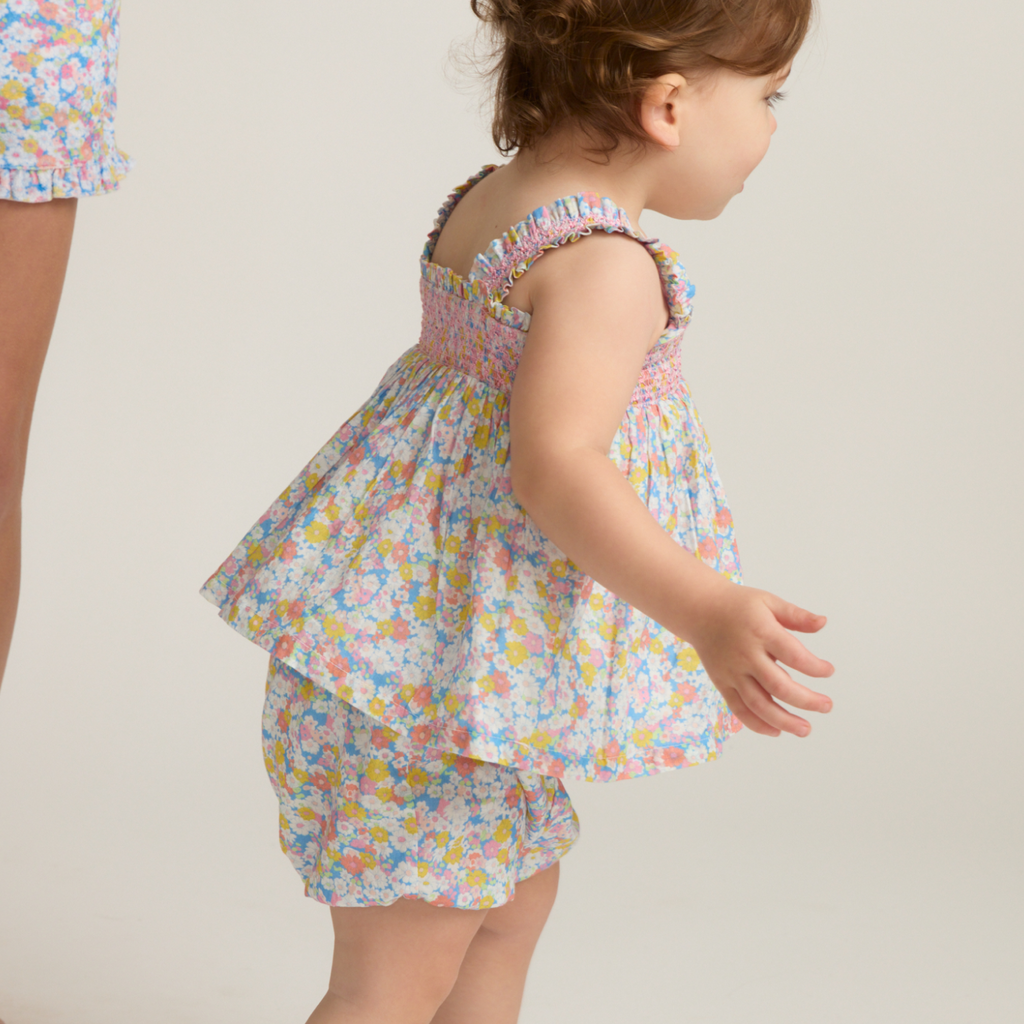 Baby Girls’ Jasmine Blossom Smocked Top and Bloomer Set