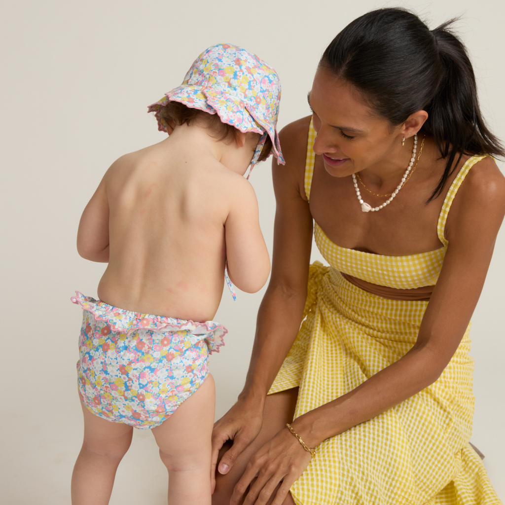 Baby Jasmine Blossom Scalloped Sun Hat