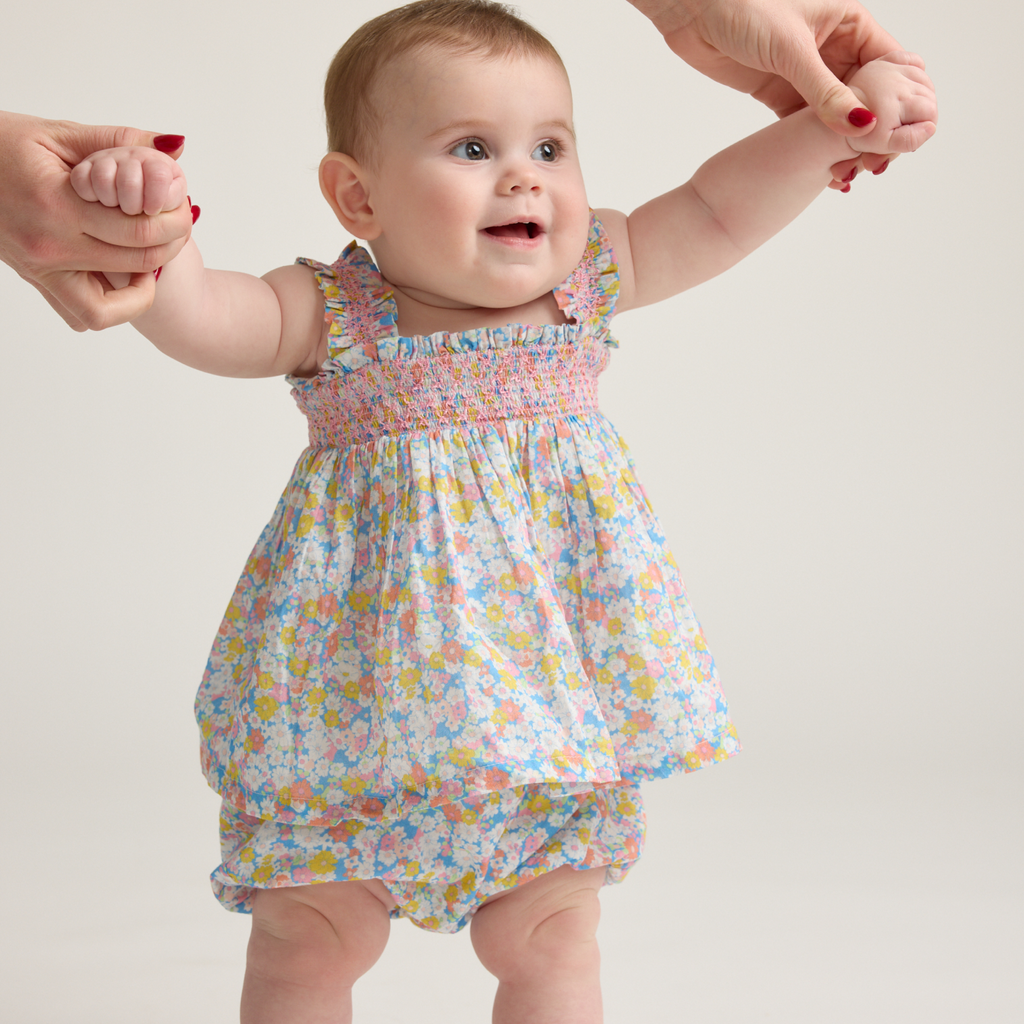 Baby Girls’ Jasmine Blossom Smocked Top and Bloomer Set