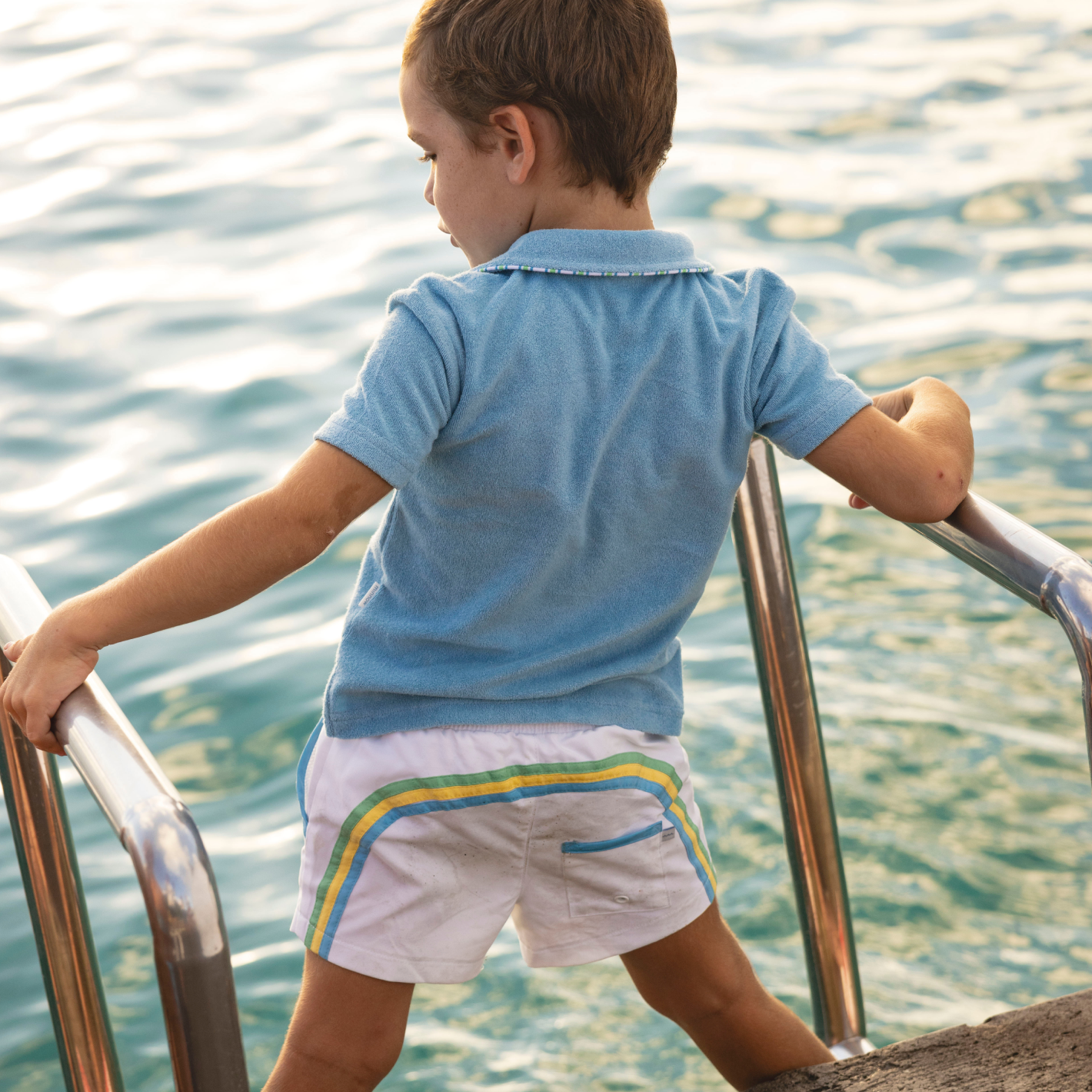 Boys’ Le Marin Blue French Terry Polo