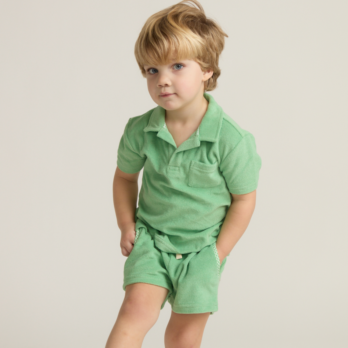 Boys’ Gustavia Green French Terry Short