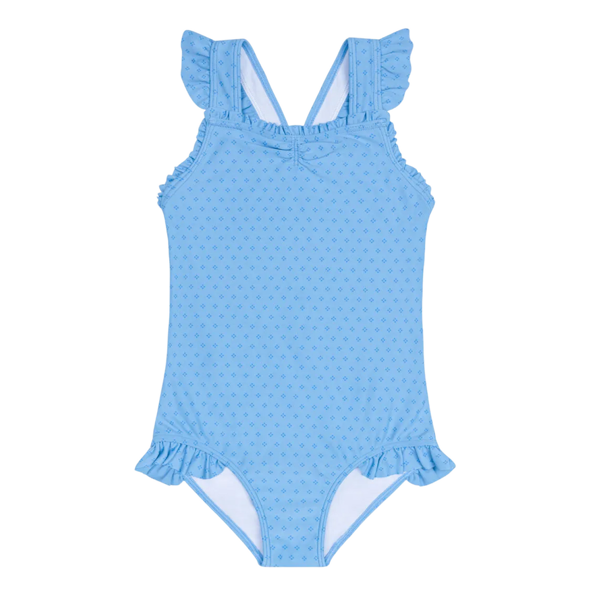 Girl’s Le Marin Dot Ruffle Edge One Piece