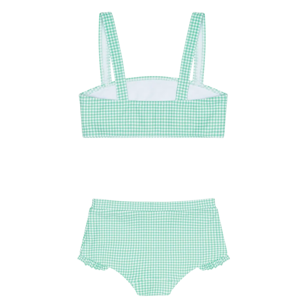 Girl’s Gustavia Gingham Bandeau Bikini and Swim Shorts