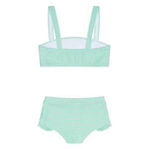 Girl’s Gustavia Gingham Bandeau Bikini and Swim Shorts