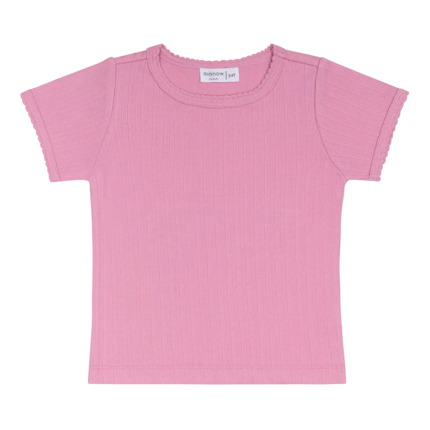 Girls’ Blush Pointelle Puff Sleeve Shirt