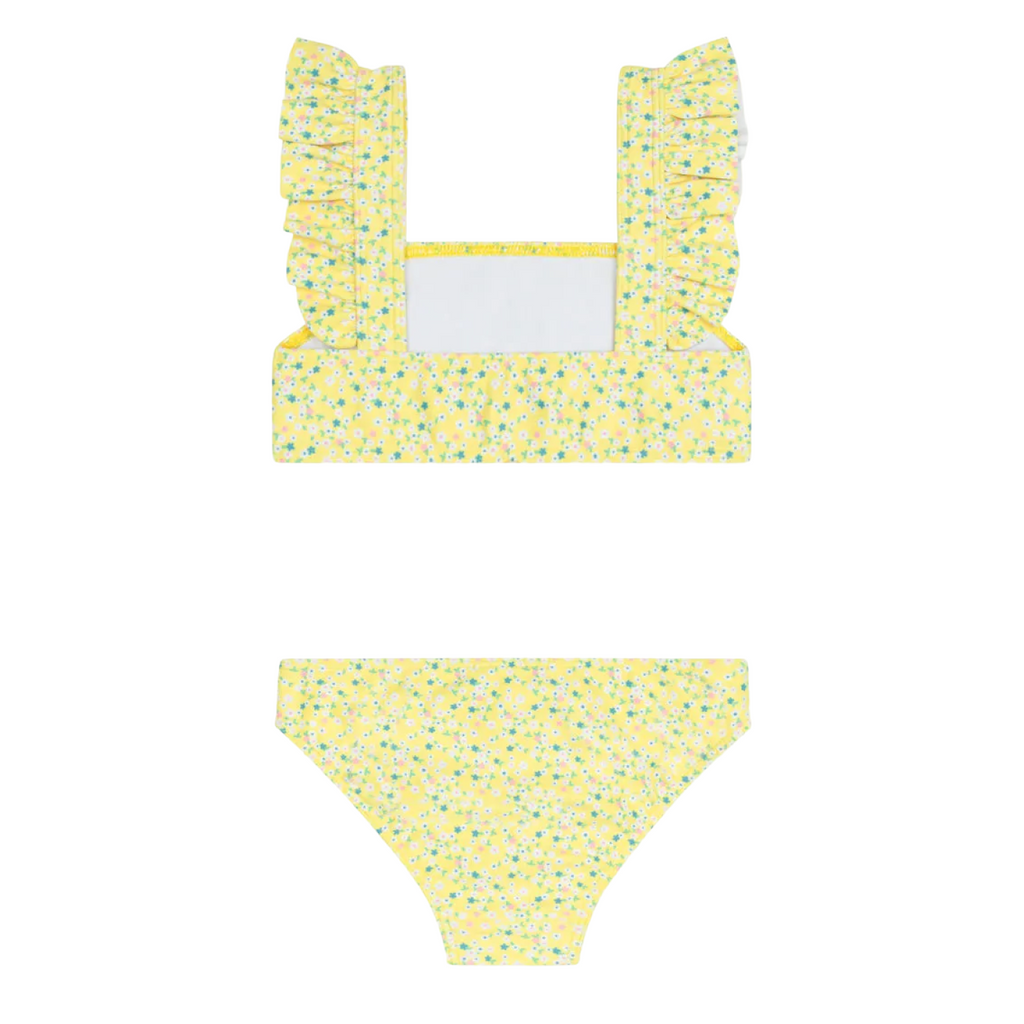 Girl’s Petite Fleur Smocked Ruffle Strap Bikini