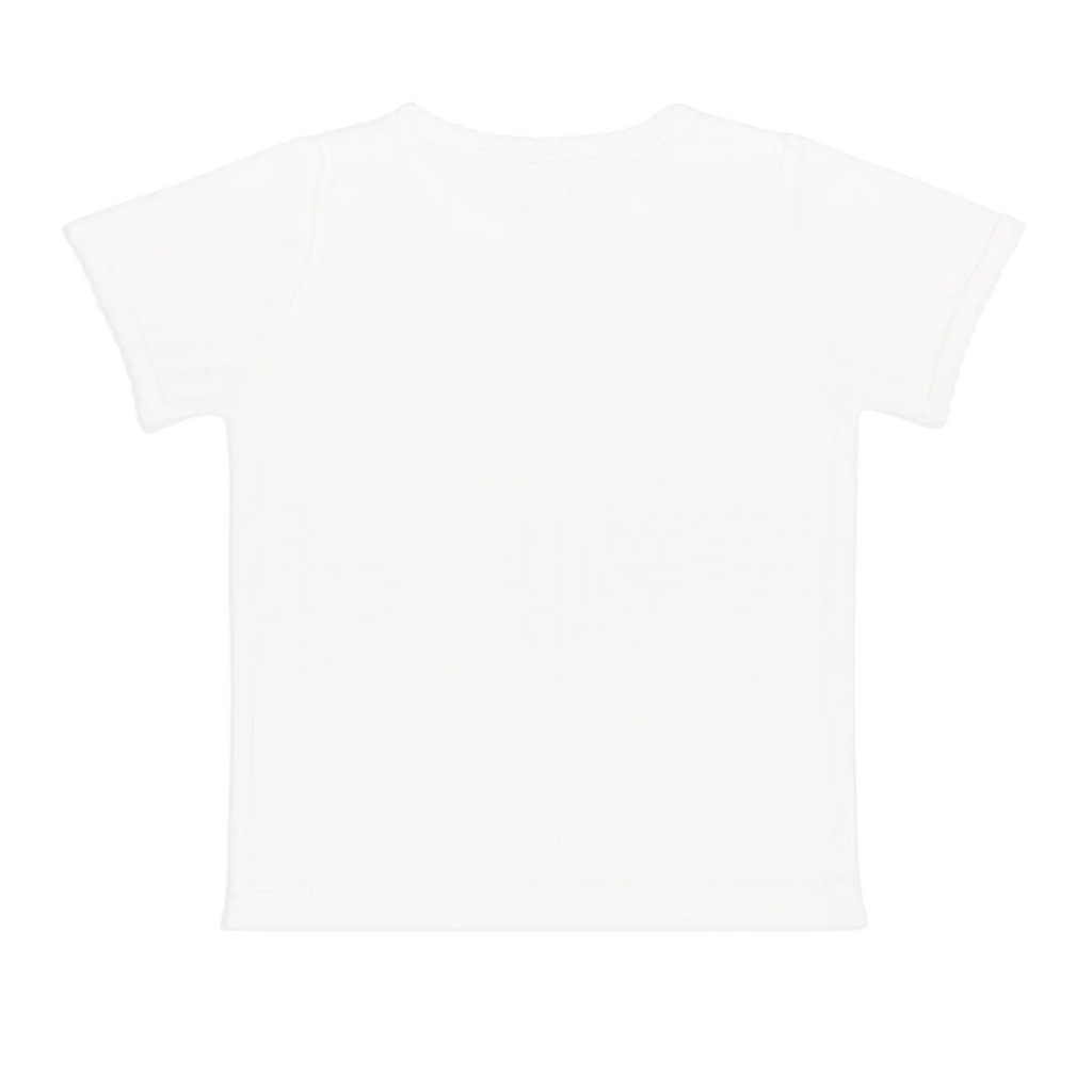 Girls’ Shell White Pointelle Puff Sleeve Shirt