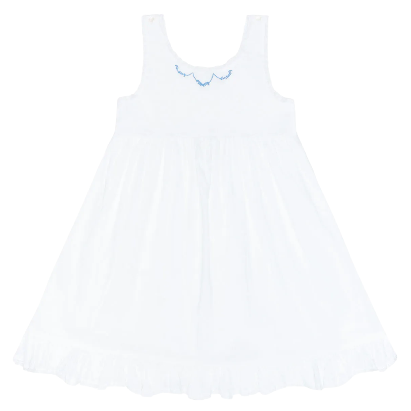 Girls’ Shell White Simple Dress
