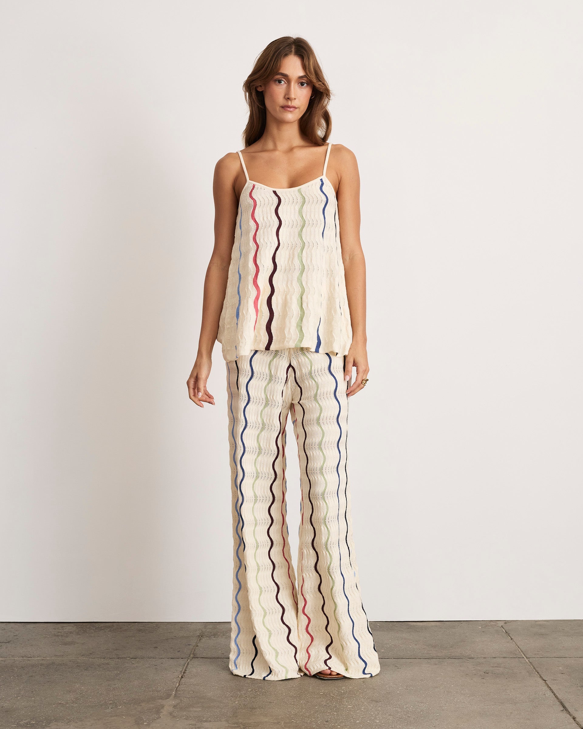 Gigi Knit Tank in Cream Multi