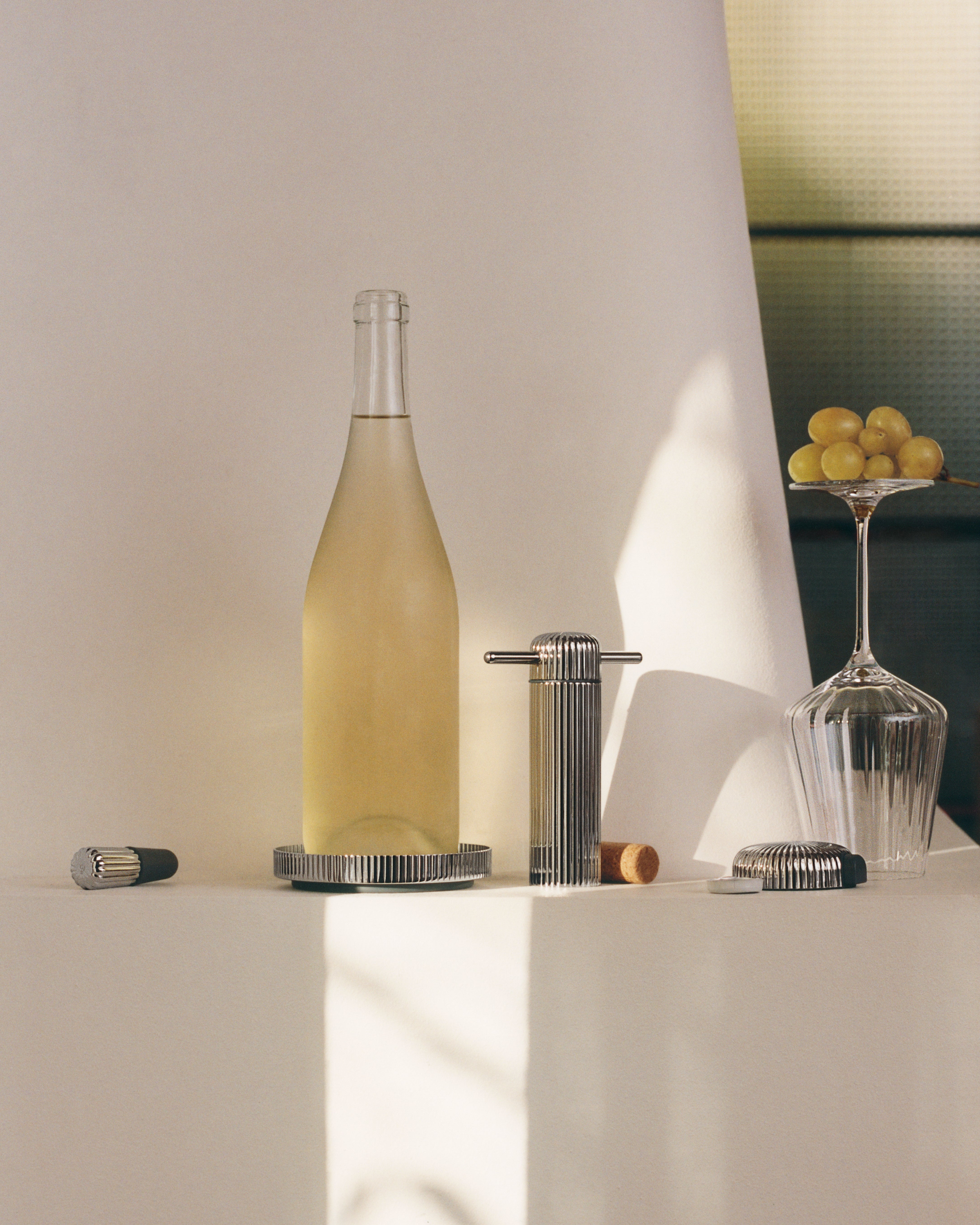 Bernadotte Wine Coaster in Stainless Steel Mirror & Silicone