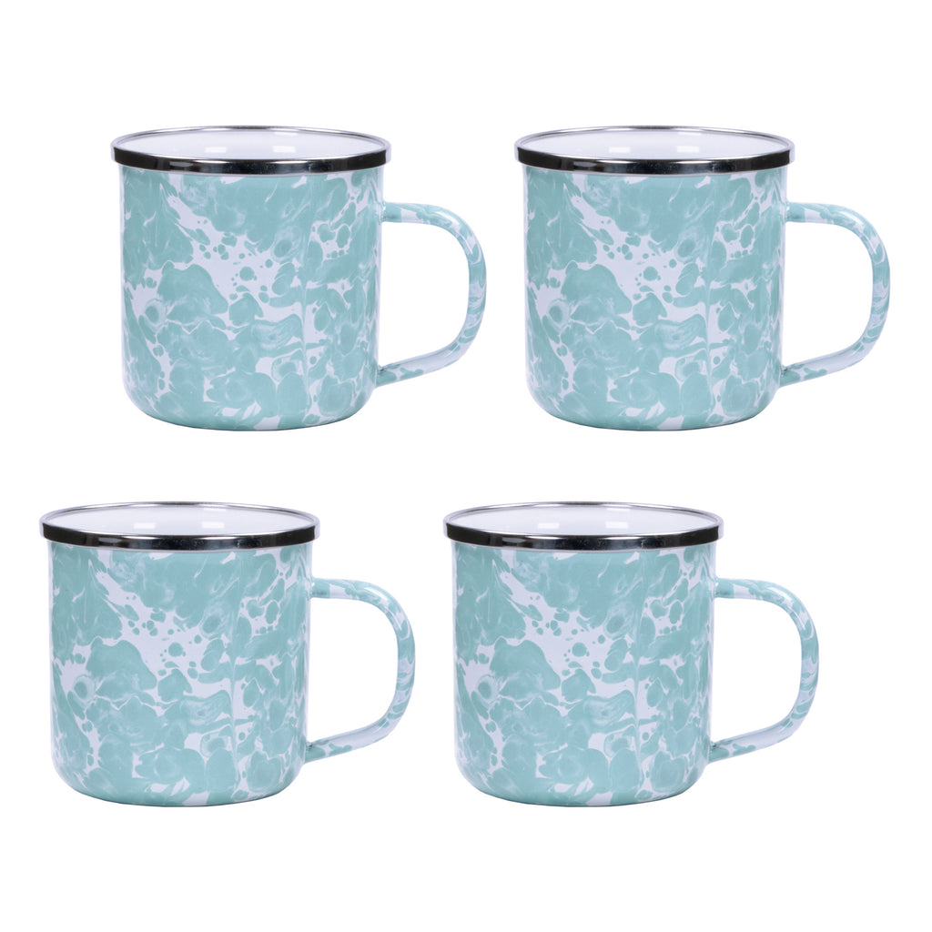 Adult Mugs in Sea Glass, Set of 4