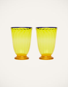 Rainbow Glasses in Yellow, Set of 2