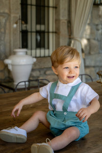 Leonardo Linen Romper in Mint Green