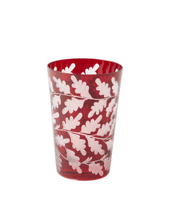 Engraved Oak Leaf Water Tumbler in Burgundy