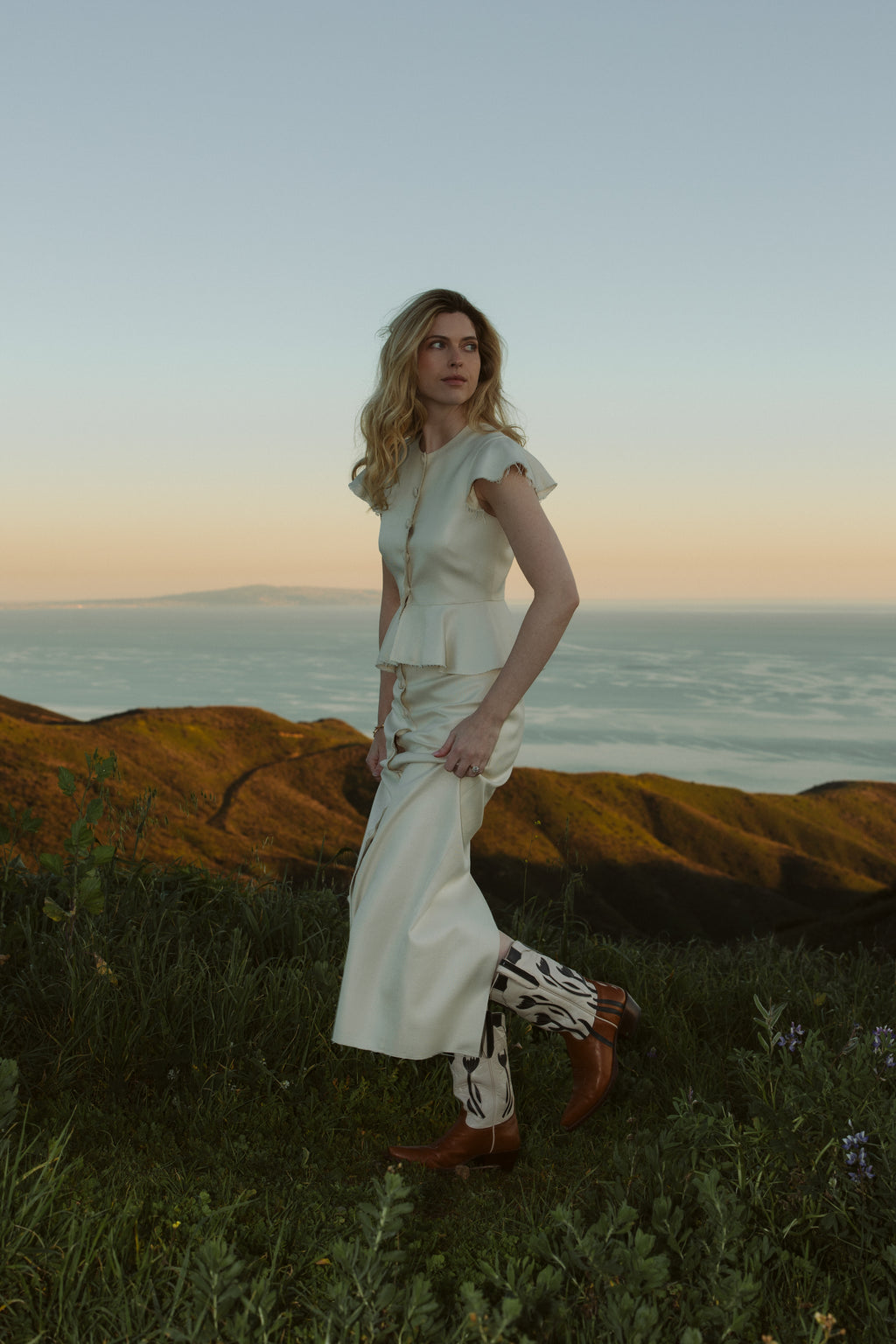 OTM Exclusive: Shelley Skirt in Ivory Basketweave