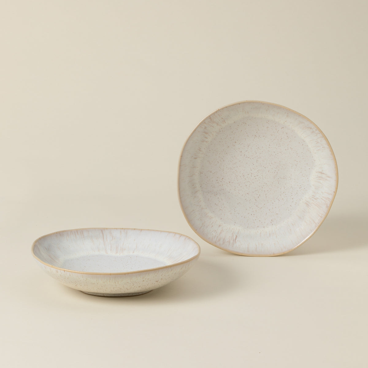 Eivissa Collection Pasta Bowls in Sand Beige, Set of 6