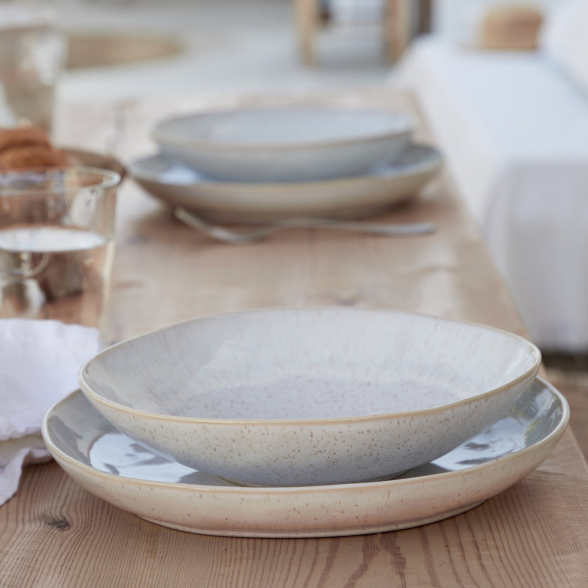 Eivissa Collection Pasta Bowls in Sand Beige, Set of 6