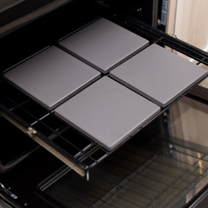 Glazed Cordierite Square Pizza Stone, Set of 4