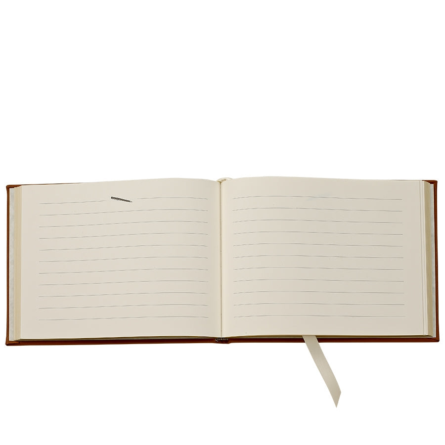 Guest Book in Slate Blue Pebble Grain Leather
