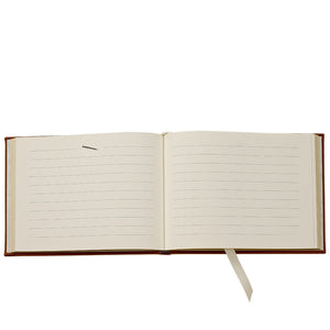 Guest Book in Slate Blue Pebble Grain Leather