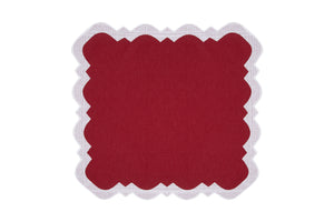 Gabby Placemat & Napkin Set in Burgundy & White