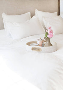 White Beaded Handle Tray