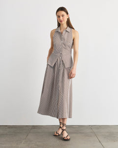 Hannah Dress in Acorn & Optic White