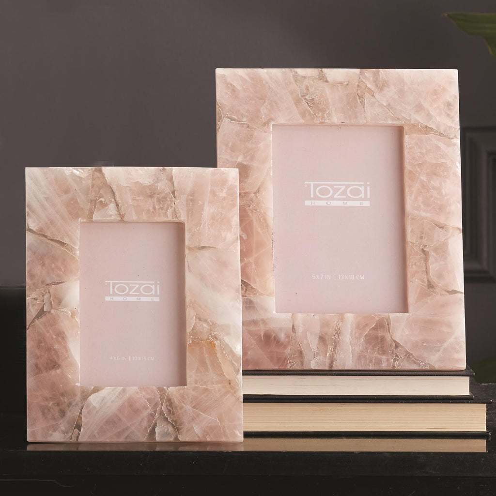 Pink Quartz Photo Frame, Set of 2