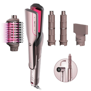 FlexFusion 5-in-1 Air Styler Straightener + Brush Set in Blush