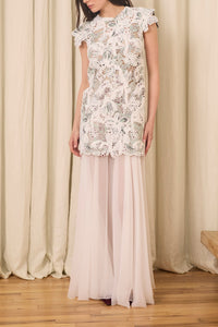 Henrietta Mini Dress in Chenille & Mohair Lace