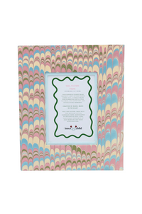 Hand-Marbled Large Wall Picture Frame in Lilac Blue, 5x7