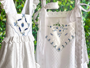 Heirloom Handkerchief Drop-Waist Dress in Blue Flowers & Butterflies, 10Y