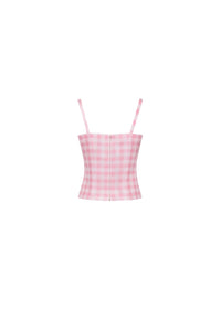 The Hannah Top in Pink & White