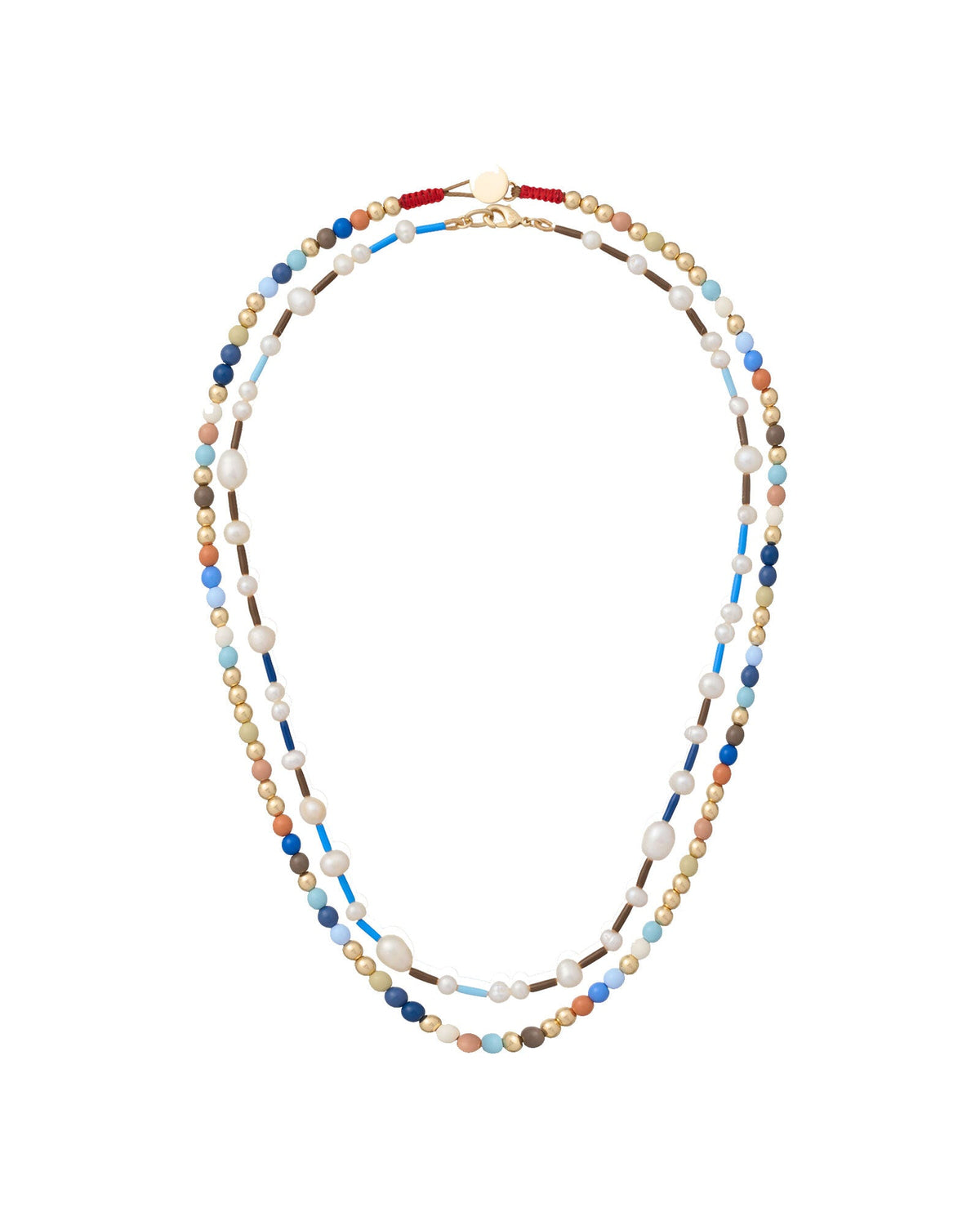 The Happy Baby Bead Necklace Duo in Denim