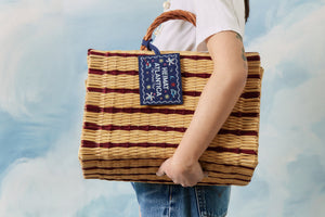 "The Grand Tour Collection" Beach Basket in Burgundy