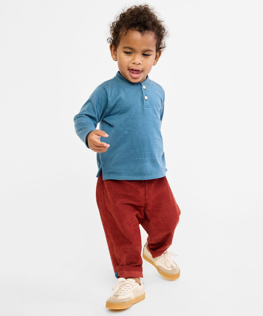 Henley Baby T-Shirt in Petrol