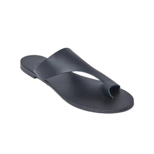Hera Vegetable Tanned Leather Sandal in Black