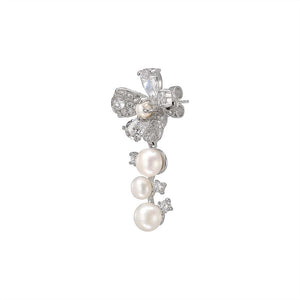 Pearl Snow Rose Earrings