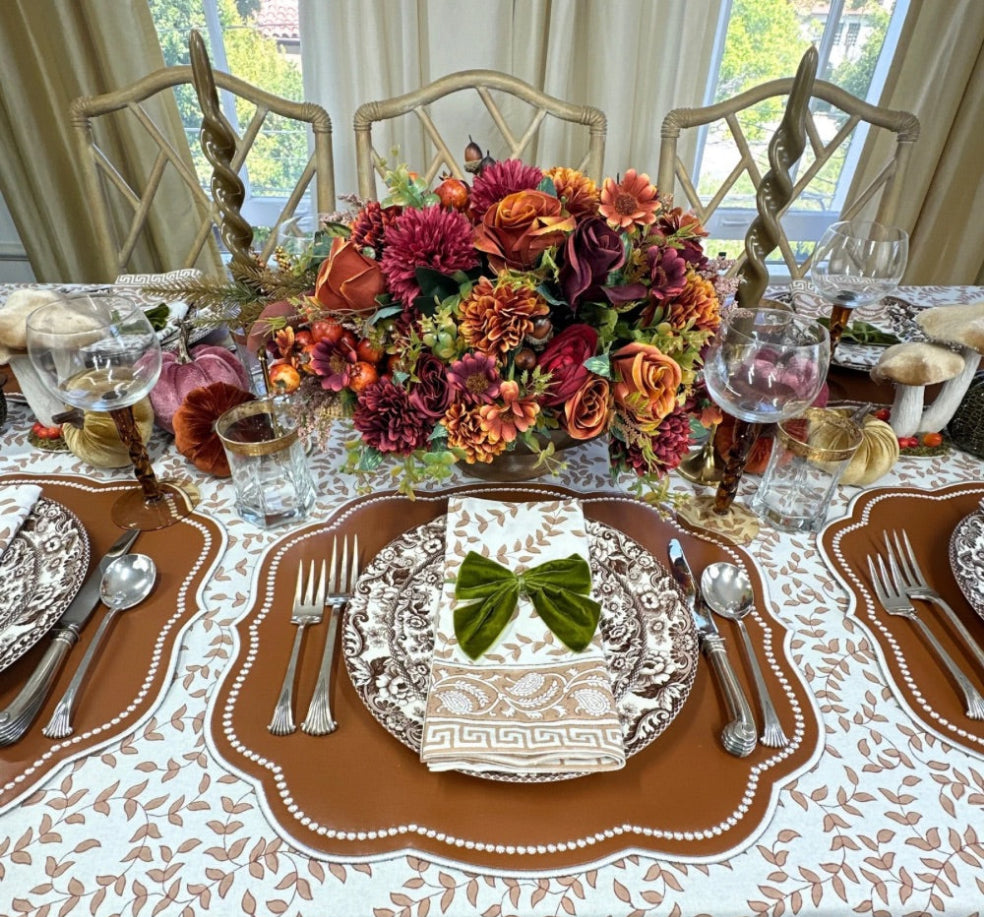 Charlotte Placemat in Light Cocoa Vegan Leather, Set of 4